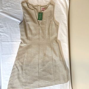 NWT Lilly Pulitzer Brielle in Cameo White Ribbed Fit & Flare Dress